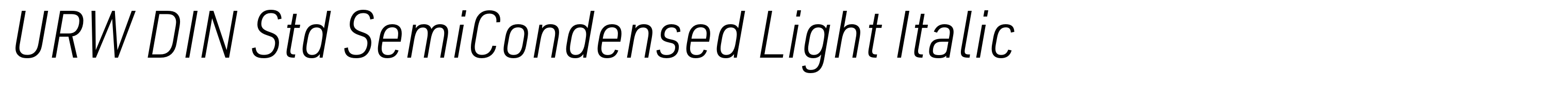 URW DIN Std SemiCondensed Light Italic